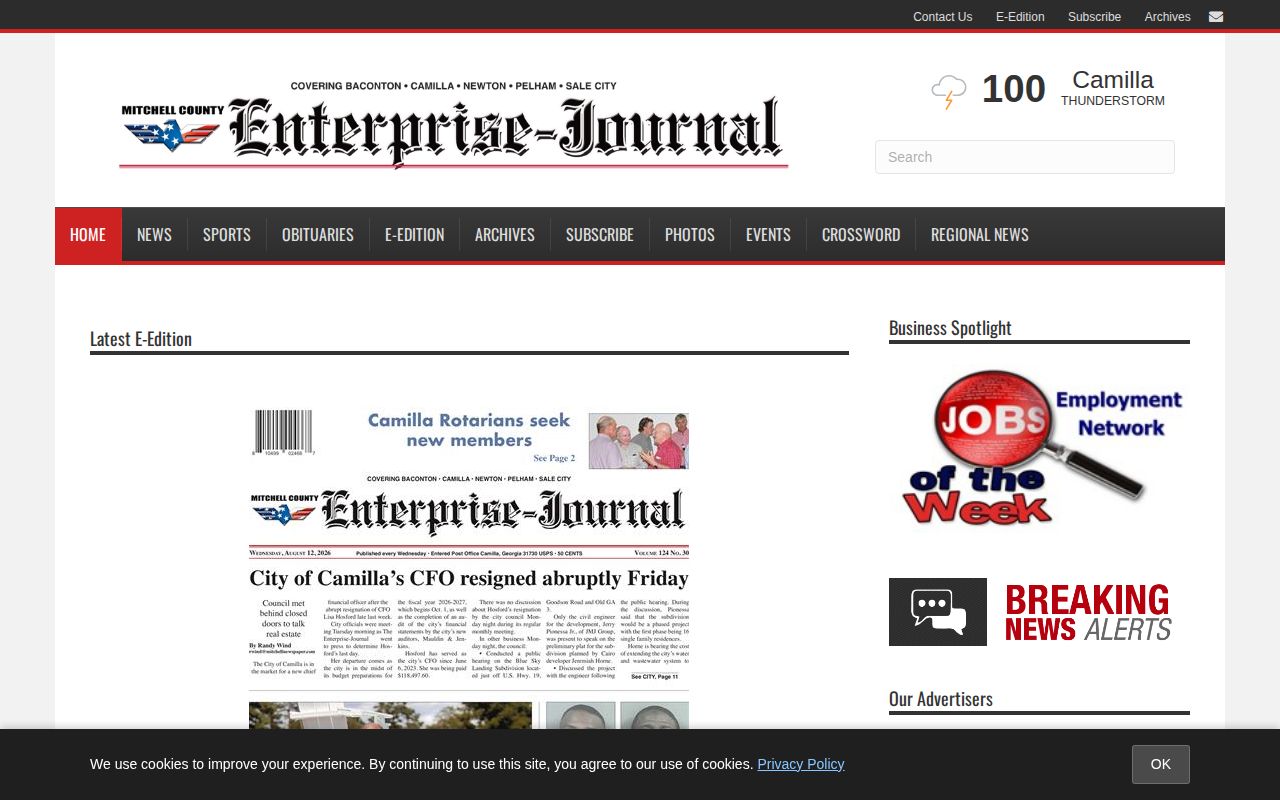 Mitchell County Enterprise-Journal local news source for county records context