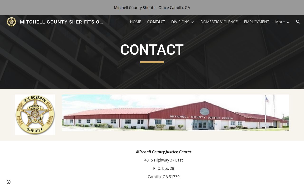 Mitchell County Sheriff contact information for booking records