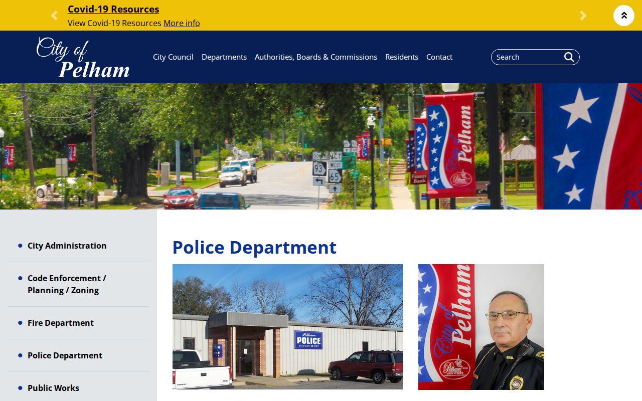 Mitchell County Pelham arrest-record source, official Pelham Police Department page